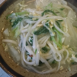 かにすきだしで卵とじうどん